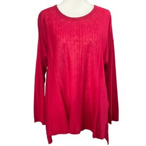 Eileen Fisher Soft Merino Wool/Alpaca Sweater Red Petite M